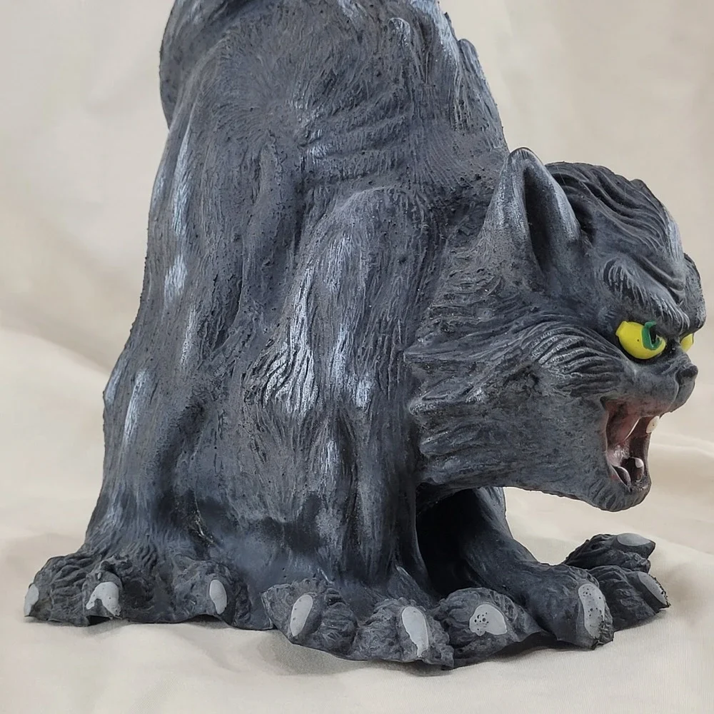 Halloween Monster Screeching Black Cat Foam Scary Spooky Decor Vtg 10 Inch